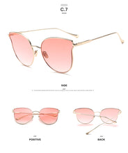 Load image into Gallery viewer, Vintage Cat Eye Sunglasses Shades For Women Trendy Retro Sun Glasses Women Mirror Eyewear Metal Frame UV400 Oculos
