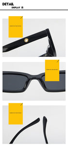 Ladies Small Square Sunglasses Women  Narrow Frame Sun Glasses Retro Rectangle Eyewears Beige Eyeglasses