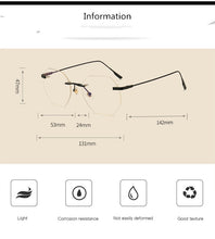 Load image into Gallery viewer, Women Rimless Alloy Glasses Frame, Women Ultralight Cat Eye Eyeglasses Frames, Prescription Presbyopia Myopia Optical Glass