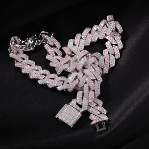 13mm 2Row Zircon Miami Cuban Link Necklace Accept custom color Luxury Copper Micro Paved CZ Cuban Chain 16/18/20/22/24inch