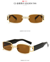 Carica l'immagine nel visualizzatore di Gallery, Retro Small Rectangle Ladies Sunglasses Brand Designer Men's Punk Sunglasses Fashion European and American Glasses UV400
