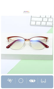 2022 Fashion Square Anti-blue Glasses Frame Women Vintage Metal Optical Transparent Eyeglasses Female No Degree Oculos Feminino