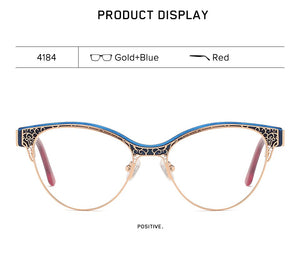 Luxury Retro Cat Eye Optical Glasses Frame Women Carved Design Acetate Myopia Eyeglasses Frame Ladies Prescription Spectacles