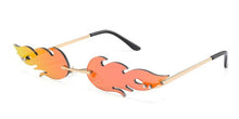 Load image into Gallery viewer, Rimless Wave Sun Glasses Men Eyewear Luxury Trending Narrow vintage Eyeglasses Cool Street Beat Fire Flame Sunglasses Women