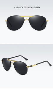 Luxury Brand  Polarized Sunglasses Men Women Gradient Lens Alloy metal frame Round Sun glasses Pilot Driving