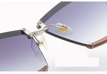 Load image into Gallery viewer, 47391 Rimless Luxury Sunglasses Square Men Women Fashion Shades UV400 Vintage Glasses