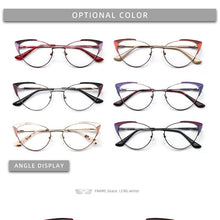 Load image into Gallery viewer, Cat Eye Women&#39;s Eyeglasses With Frames Luxury Female Fake Glasses Without Diopters Optical Prescription Eyewear Fashion Brand