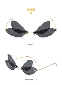 Dragonfly Sunglasses Women 2022 Fashion Brand Retro Steam punk Frameless Sun Glasses For Woman Girls Shades Oculos