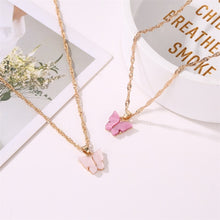 Load image into Gallery viewer, Sweet Acrylic Color Butterfly Necklace For Women Long Wild Clavicle Chain Pendant Refined Stylish Mujer Gift 2020 Trendy Gold