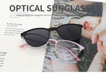 Load image into Gallery viewer, Retro Cateye Polarized Sunglasses Women Clip on Brand Designer Optical Myopia Eyeglass Frame Magnetic Glasses