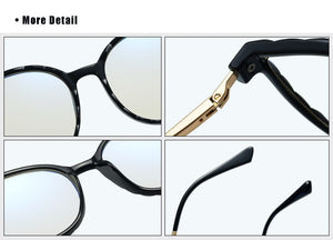 Ralferty TR90 Women's Transparent Glasses Retro Cat Eye Frames Anti Blue Light 0 Diopter Myopia Optic Frame Eyeglasses