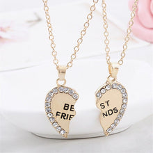 Carica l&#39;immagine nel visualizzatore di Gallery, Women Jewelry Women Fashion Charming Splice Heart Pendant Best Friend Letter Necklace Gifts 1 Pair 2 Colors