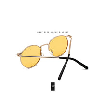 Load image into Gallery viewer, Fashion Clear Lens Metal Frame Sunglasses Retro Woman Glasses  Male Sun Glasses Round Gold UV400 Birthday Gift Items