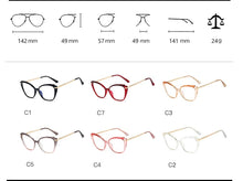 Load image into Gallery viewer, Plastic Titanium Anti Blue Glasses Frames Cat Eye Women Optical Fashion Computer Glasses