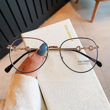 Load image into Gallery viewer, 2022 New Fashion Brand Clear Lens Round Anti-blue Light Eyeglasses For Women Tetro Elegant Computer Myopia Glasses Gold Leopard