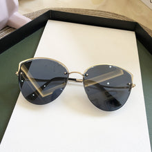 Load image into Gallery viewer, High Quality women's Oval Cat Eye Sunglasses Lady Metal Rimless shades Luxury Sunglasses Female Driving Glasses zonnebril dames