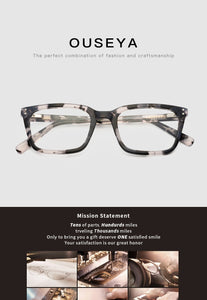 Acetate Women's Glasses Frame Men's Transparent Eyeglasses Optical Myopia Fashion Spectacle Frame Glasses Without Degree