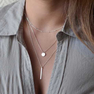 Multilayer Necklaces & Pendants For Women Gold/Silver Color Long Chain Female Pendant Necklace Fashion Jewelry Collier Femme