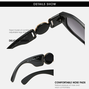 Fashion  luxury sunglasses women Personalized Metal Avatar Decorative Men Sunglasses Small Frame Women Sun glasses UV400
