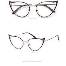 Load image into Gallery viewer, Optical Anti Blue Light Glasses Frames Women Prescription Glass Myopia Cat Eye Metal Fake Round Glasses Women&#39;s Eyewear UV400