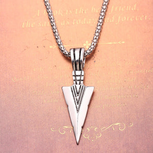 Men's  Design Matte Black Long Necklace with Arrow Pendant Jewelry Chain Hip Hop Punk Rock Christmas Halloween Gift For Men Wome
