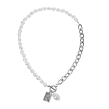 Load image into Gallery viewer, Vintage Baroque Irregular Pearl Lock Chains Necklace 2020 Geometric Aangel Pendant Love Necklaces for Women Punk Jewelry