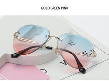 Load image into Gallery viewer, 2022 New Brand Designer Rimless Pilot Sunglasses Women Men Retro Dimond Cutting Lens Gradient Sun Glasses For Female UV400
