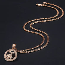 Load image into Gallery viewer, 12 Zodiac Sign Constellations Pendants Necklaces For Women Men 585 Rose Gold Male Jewelry Fashion Birthday Gifts GPM16