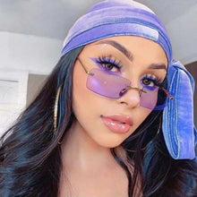 Load image into Gallery viewer, Rimless Alloy Small Square Sunglasses For Women Vintage Ins Hot Gradient Clear Sun Glasses Female Uv400 Shades Hip Hop Eyewear