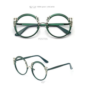 Retro Round Metal Prescription Eyeglasses Frames Luxury Brand Design Clear Glasses Women Fashion Customizable Diopters Glasses