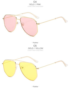 Classic Aviation Sunglasses Women Men Pilot Driving Metal Frame Sun Glasses Male UV400 pink Gafas De Sol For Men Gradient Purple