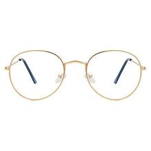 Load image into Gallery viewer, Flat Mirror Metal Eyewear Women Girls Solid Color Decorative Glasses Metal Round Spectacle Frame Fashion Retro Glasses Frame