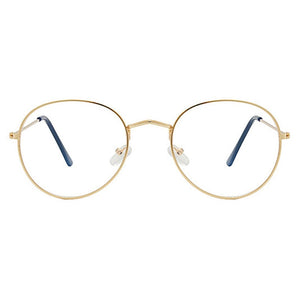Flat Mirror Metal Eyewear Women Girls Solid Color Decorative Glasses Metal Round Spectacle Frame Fashion Retro Glasses Frame