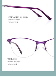 Women Cat Eye Glasses Half Frame Ladies Fashion Trending Eyewear Myopia Prescription Optical Eyeglasses