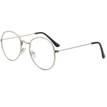 Load image into Gallery viewer, Flat Mirror Metal Eyewear Women Girls Solid Color Decorative Glasses Metal Round Spectacle Frame Fashion Retro Glasses Frame