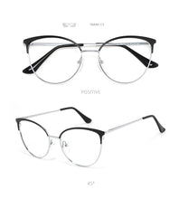 Carica l&#39;immagine nel visualizzatore di Gallery, Cat Eye Round Decorative Glasses Optical Female Computer Prescription Eyewear For Myopia Reading Retro Women&#39;s Eyeglasses Frames