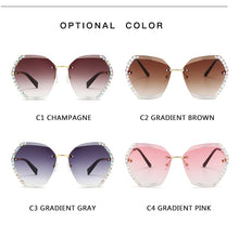 Load image into Gallery viewer, 2022  Vintage Round Sunglasses Women Men  Fashion Rimless Glasses Retro Pink Gradient Sun Glasses Women UV400 Shades Oculos