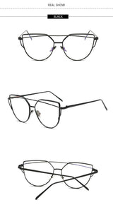 Cateye Glasses For Women 2022 Optical Eyewear Metal Frame Eyeglasses Retro Okulary Women Luxury Blue Light Gafas De Mujer