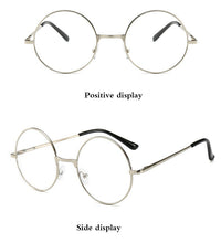 Load image into Gallery viewer, Retro-classic transparent lens metal frame men and women circular reading glasses  retro-personality college style