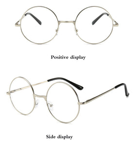 Retro-classic transparent lens metal frame men and women circular reading glasses  retro-personality college style