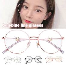 Load image into Gallery viewer, Cute 3D Panda Glasses Anti-Blue Light Anti-Radiation Glasses Round Shaped Fashion for Women TC21