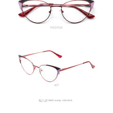 Load image into Gallery viewer, Prescription Glasses Women&#39;s Eyeglasses With Frame Myopia Clear Optical Female Eyewear Metal Cat Eye Round Fake Glasses