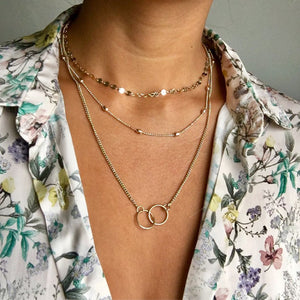 2020 Collier New Necklace Multi-layer Moon Stainless Steel Disc Tassel Pendant Female Necklace Jewelry Collar