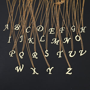 Women A-Z Alphabet Letter Pendant Necklaces Personalization Stainless Steel Necklace Glamour Jewelry