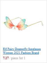 Load image into Gallery viewer, Dragonfly Sunglasses Women 2022 Fashion Brand Retro Steam punk Frameless Sun Glasses For Woman Girls Shades Oculos