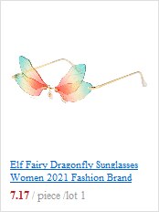 Dragonfly Sunglasses Women 2022 Fashion Brand Retro Steam punk Frameless Sun Glasses For Woman Girls Shades Oculos