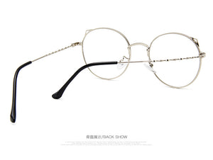 Retro Cat Ear Glasses Frame Fashion Ladies Glasses Round Glasses Korean Glasses Frames Ladies Decorative Glasses