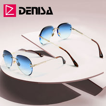 Carica l'immagine nel visualizzatore di Gallery, Moda blu occhiali da sole senza montatura donne 2022 UV400 lusso aviazione signore occhiali da sole occhiali tonalità zonnebril dames