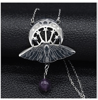 Load image into Gallery viewer, AFAWA Forest Goddess Stainless Steel Chain Necklace for Women Silver Color Statement Necklace Jewelry cadenas mujer N3323S02