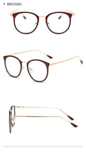 Load image into Gallery viewer, Transparent Cat Eye Glasses Frames Women Men Vintage Clear Optical Round Eyeglasses Metal Myopia Frame